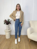 Marynarka Chanelka - one- beżowa - Z Broszką-mouliu (1)