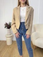 Marynarka Chanelka - one- beżowa - Z Broszką-mouliu (2)