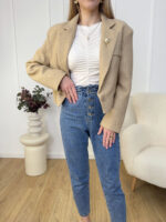 Marynarka Chanelka - one- beżowa - Z Broszką-mouliu (3)