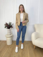 Marynarka Chanelka - one- beżowa - Z Broszką-mouliu (5)