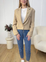 Marynarka Chanelka - one- beżowa - Z Broszką-mouliu (7)